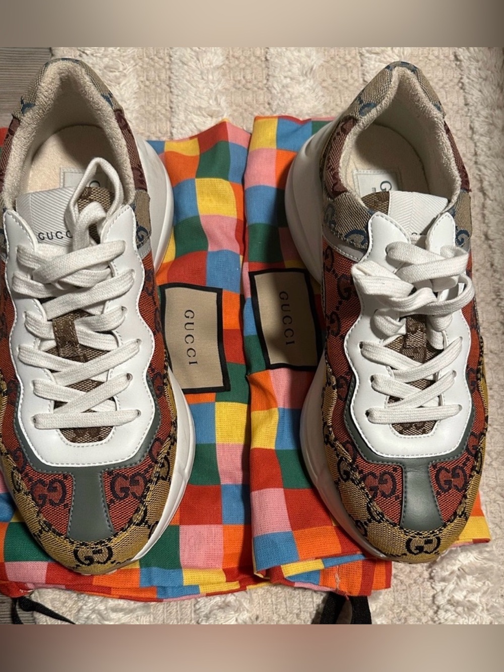 Gucci Rhyton GG Multicolor Sneakers /Authentic